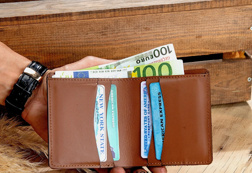 Open men's wallet